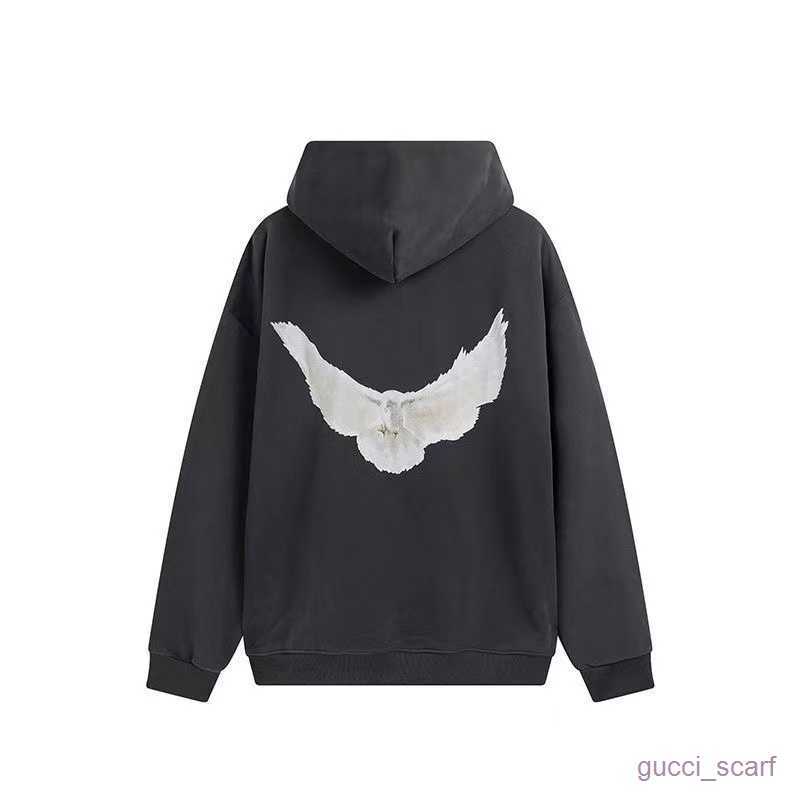 

Dove Hoodies Designer Kanys Classic Wests Luxury Three Party Joint Name Peace Printed Mens and Womens Yzs Pullover Oversize Plus Size, Born again hoodie1