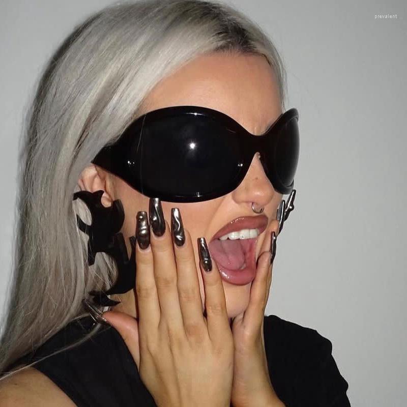 

Sunglasses 2023 Y2K Women Men Brand Designer Oversized Sun Glasses Female Outdoor Black Goggle Shades Punk