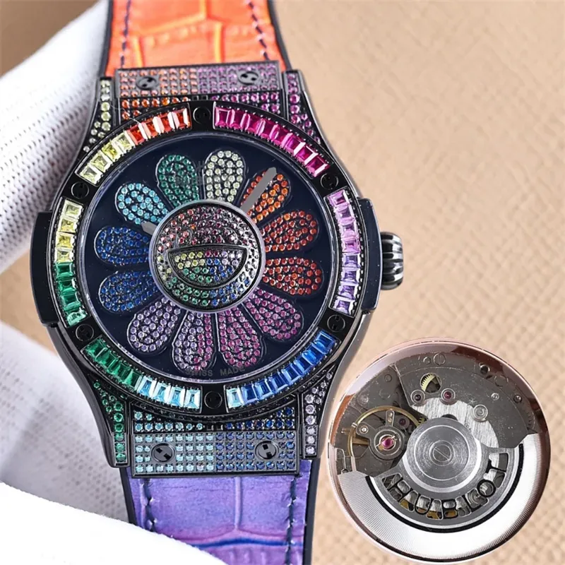 

mens watches 45x13.45mm 1214 Automatic chain winding movement steel case sunflower luxury watch Wristwatches 50m waterproof designer watches, As picture