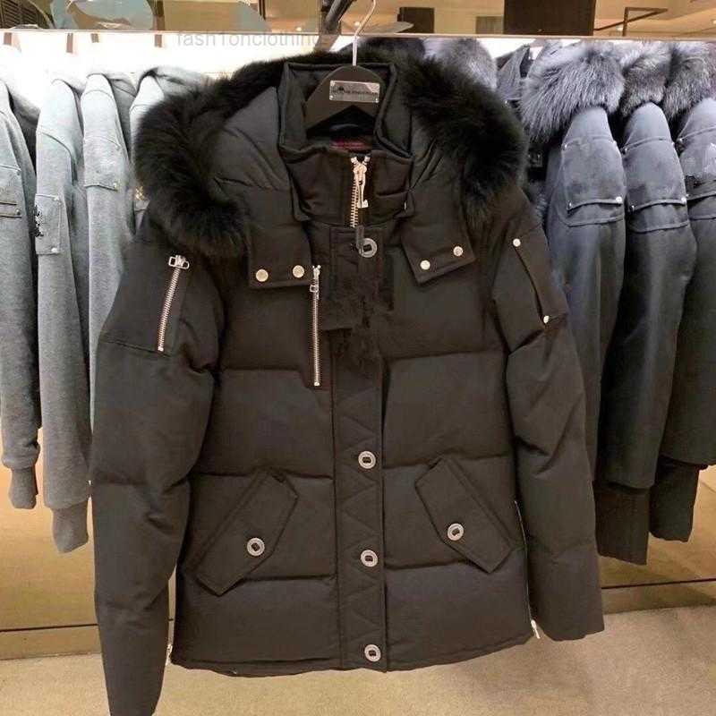 Mens Down Jackets Moose Parka Winter Waterproof Cloth Men Wolf Fur Wyndham Jacket Hooded Fourrure Outwear Raccoon Furs Warm Knuck Coat KAAZ