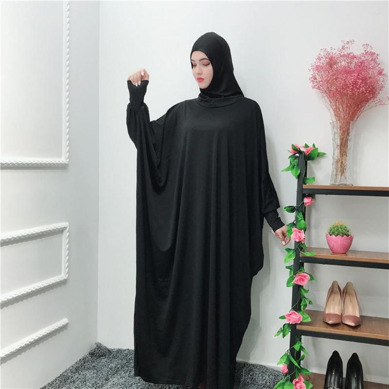

Ethnic Clothing Women Muslim Hijab Abaya Prayer Dress Thobe Gown Bat Sleeve Middle East Robe Islamic Hooded Jilbab Khimar Kaftan Praying