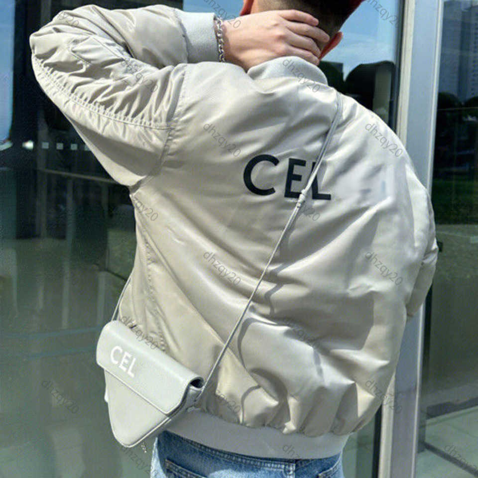 

22s windproof jacket autumn winter Ce back letter printed baseball shirt pilot jacket cotton jackets mens and womens fashion shorts warm coat, Black