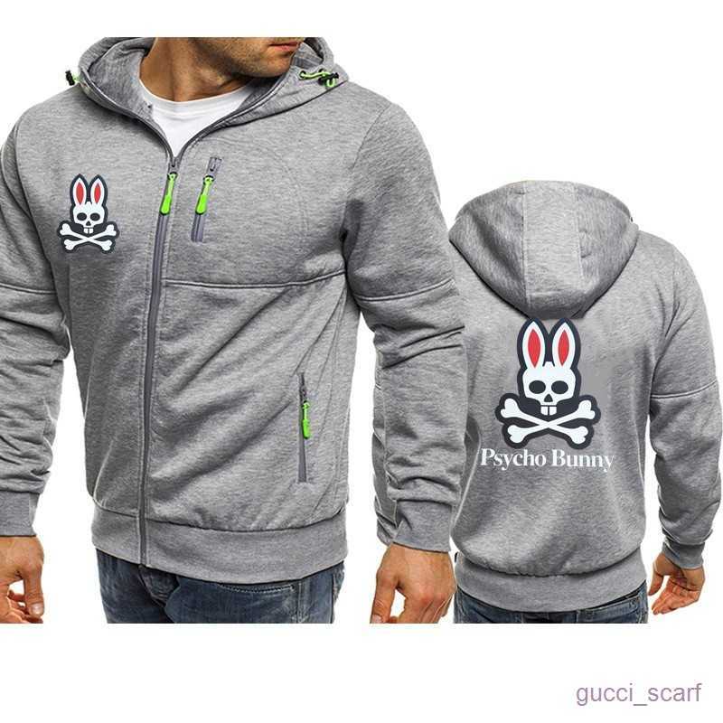 

Mens Zipper Hoodie Fashion Men Designer Jacket Hoody Streetwear Man Women Hoodies Skateboards Pullover Casual Sweatshirt Psycho Bunny, Black