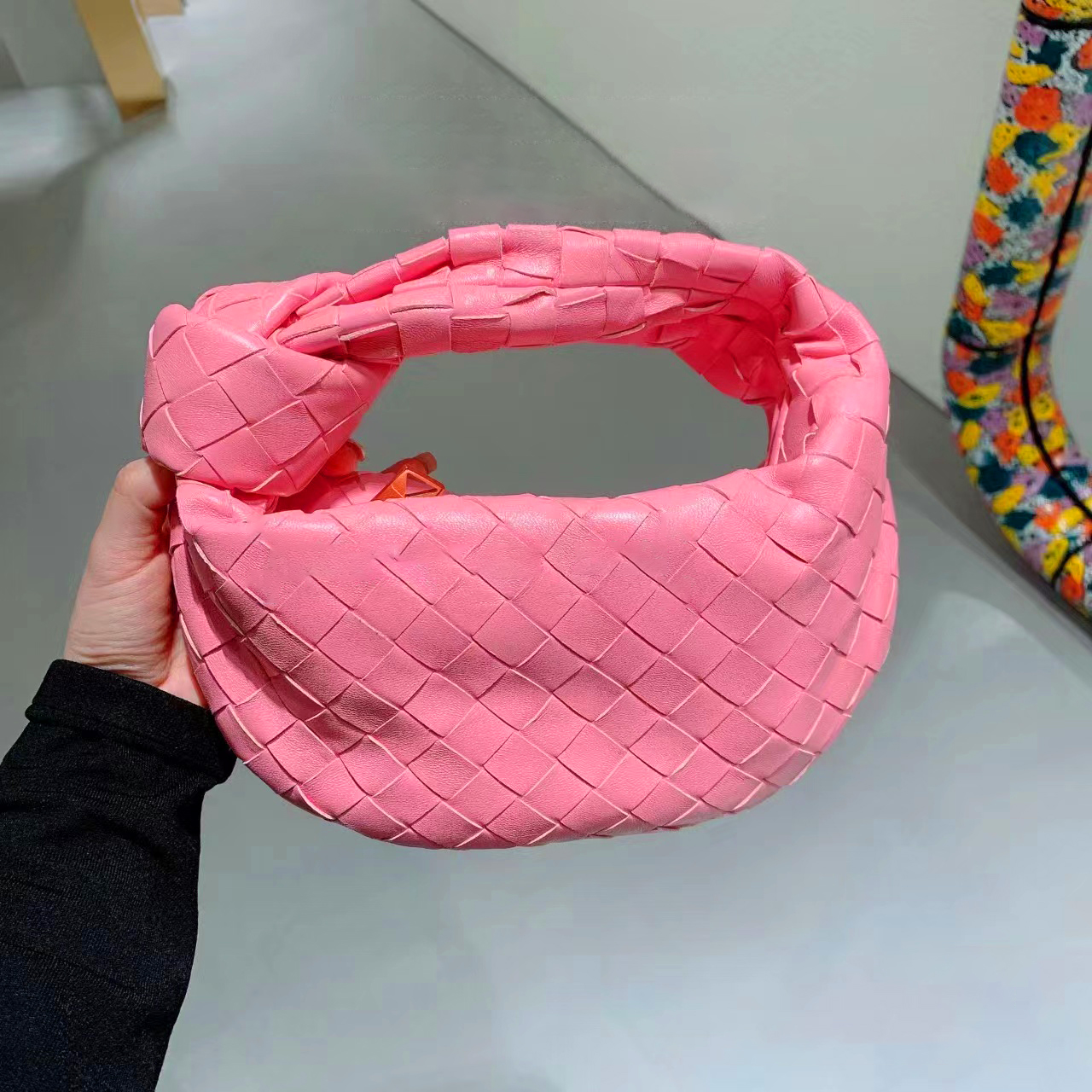 

fashion Knitting tote Shoulder Bags Luxury Designer handbags men wallet leather handbag womens large woven clutch Crossbody bag TEEN JODIE famous totes Hobo purses, Pink