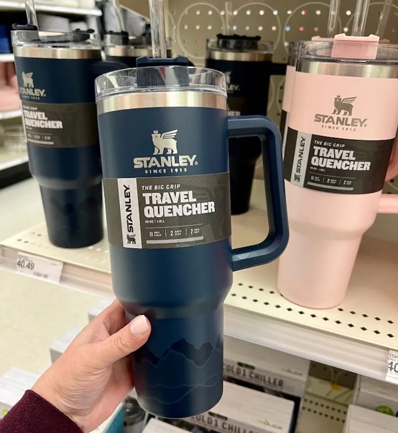 

Stanley 40oz stainless steel tumbler with LOGO handle lid straw big capacity beer mug water bottle powder coating outdoor camping cup vacuum insulated drinking, Multi-color