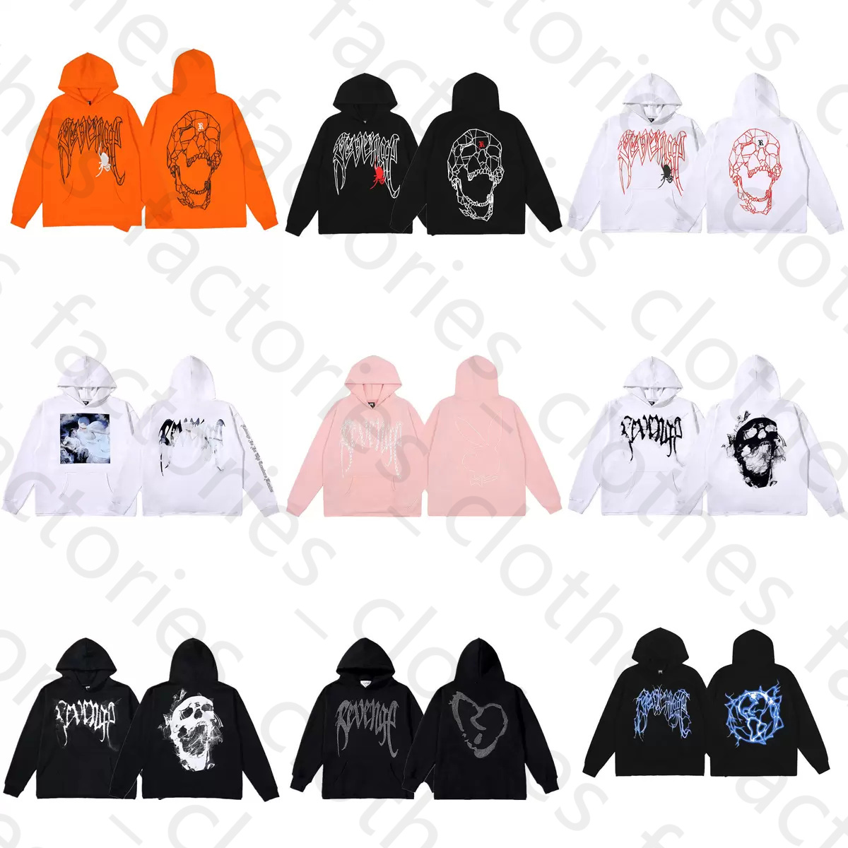 

Man Designers Clothes Mens Fleece Hoodies REVENGE Men's Clothing Sport Hoodie Hooded Sweatshirts Hip Hop FG Hotfix Rhinestone Print Embroidery Sweatshirt Coat, 12