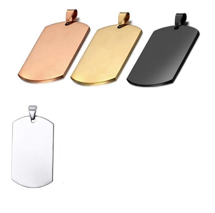 

28x50mm Stainless Steel Dog Tag Military Army ID Stainless-Steel Name Blank Dogs Tags Pendant Rectangle Jewelry SN4286