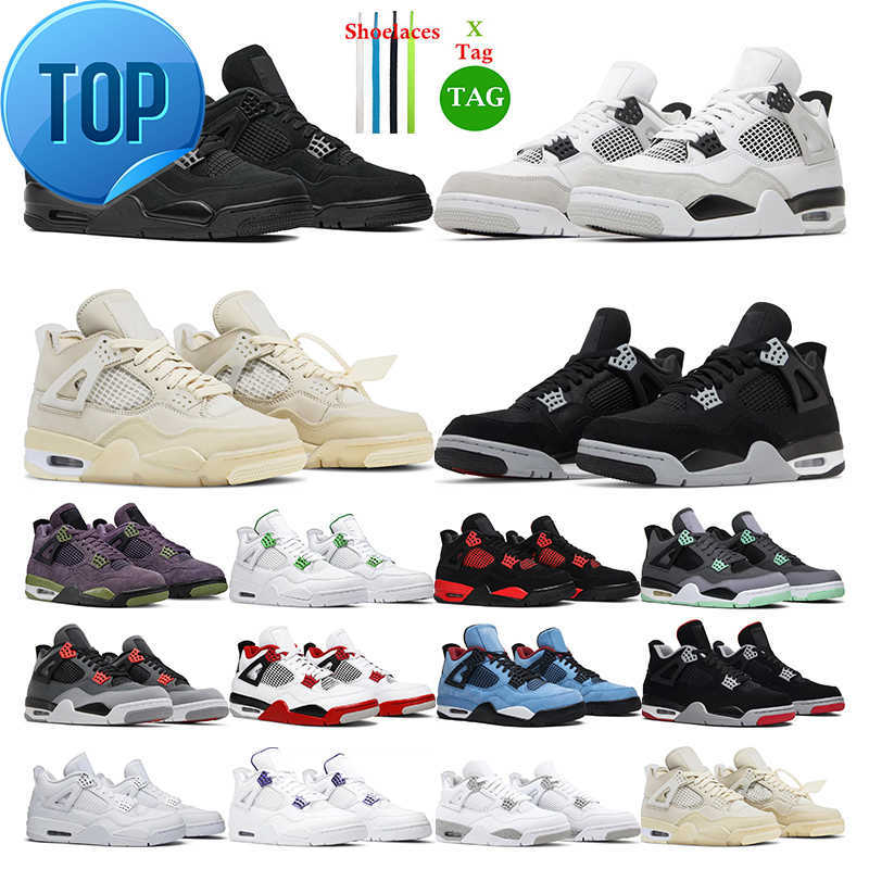 

basketball shoes 4 men women Infrared Military Black 4s Cat Fired Red White Cement Pure Money Purple mens trainer sport sneakers fashion, 10