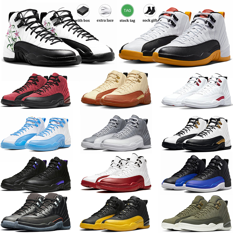 

Jumpman 12 12s Men Basketball Shoes Retro 2023 Cherry A Ma Maniere Stealth Floral Black Taxi Hyper Royal Playoffs Reverse Flu Game Jordam Trainers Sports Sneakers, Item (29)