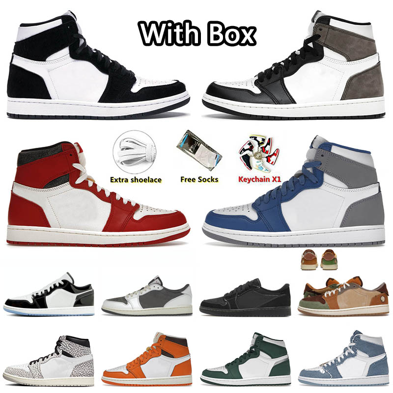 

J Travis 1 Scotts 1s Men Basketball Shoes With Box Jumpman Top Concord True Blue Starfish Lost And Found Denim Mens Women Retro Trainers Sneakers J1, A2 concord 36-45
