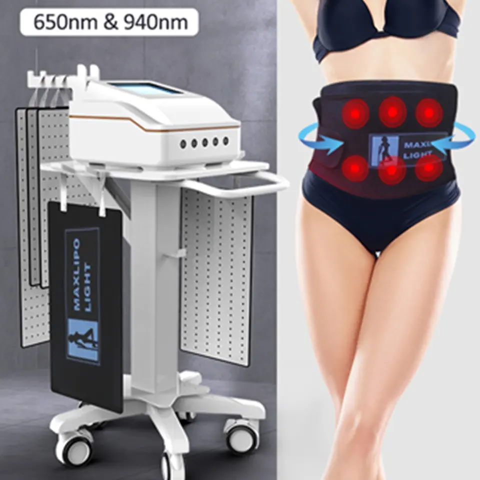 Lipo Light Minceur Machine Thérapie physique Soulagement de la douleur 650 940 NM Équipement laser Lipolaser Perte de graisse Réduction de la cel