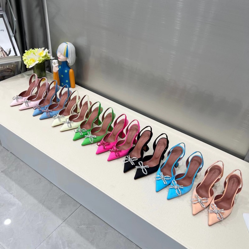 

Pink high heels sandals wedding shoes spool womens high heeled shoes luxury designer dress shoe evening sling sandals factory Rhinestone Bowtie 9.5cm, Black