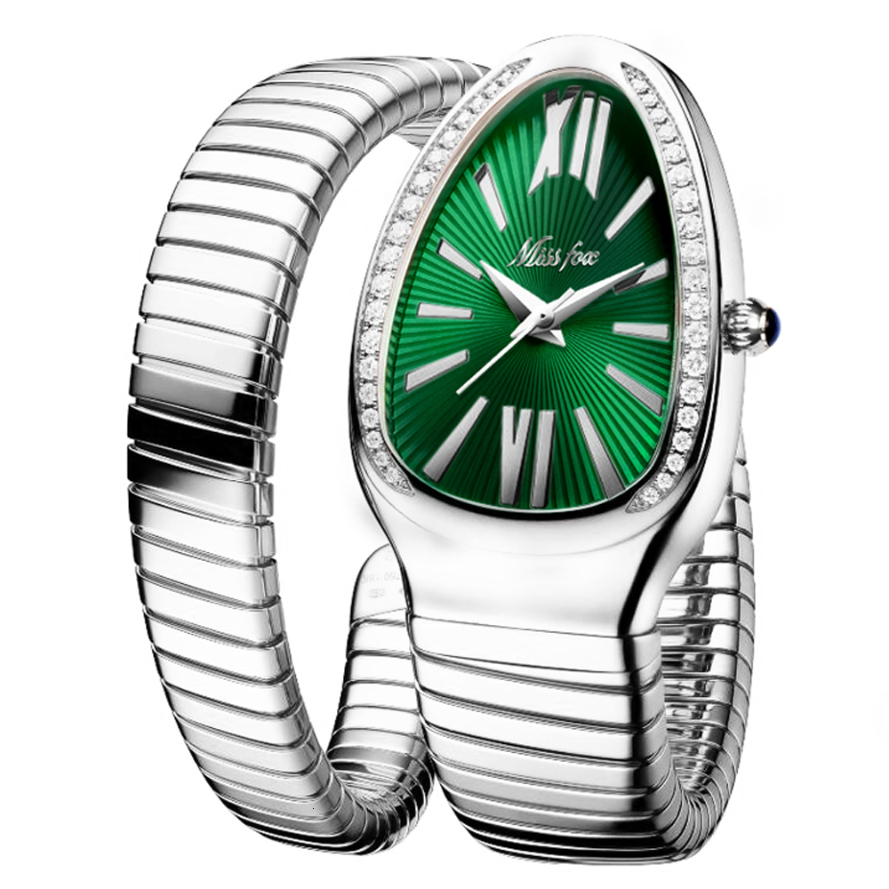 

Women's Watches Silver Steel Bracelet Women Fashion Ladies Quartz Watch Woman Snake Shape Relogio Femenino Creative XFCS Bangle 230201, With box