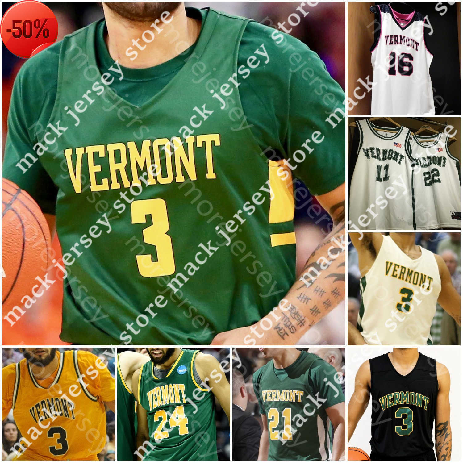 

Custom UVM Vermont Catamounts Basketball Jersey NCAA College Anthony Lamb Ryan Davis Duncan Smith Duncan Deloney Demuth Giddens Patella, White