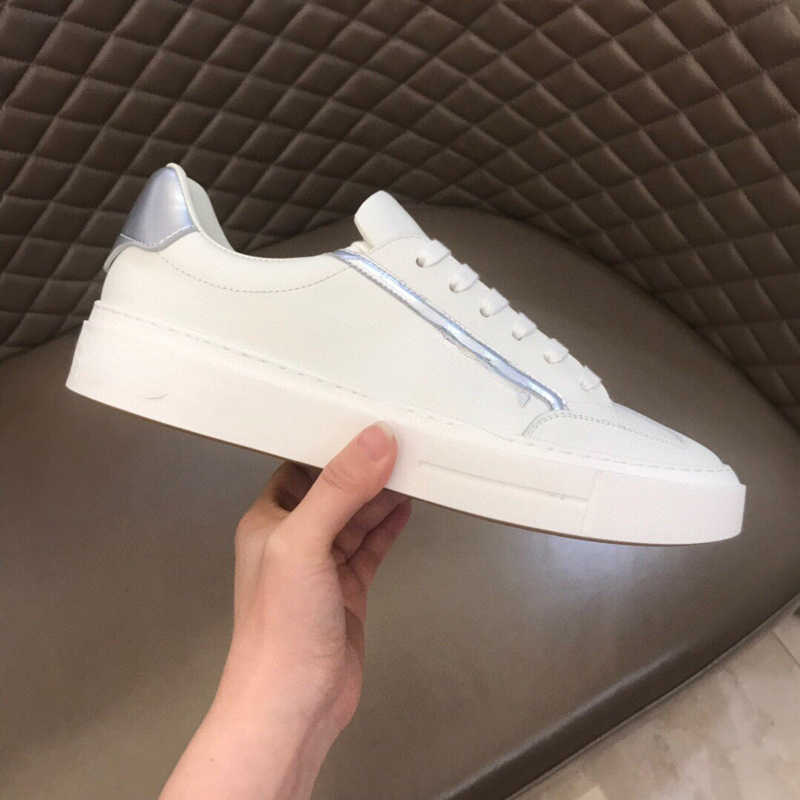 

Brand Shoes designer design winter breathable round head leather men's cowhide flat heel board running sport shoes size 38-46, Silver6