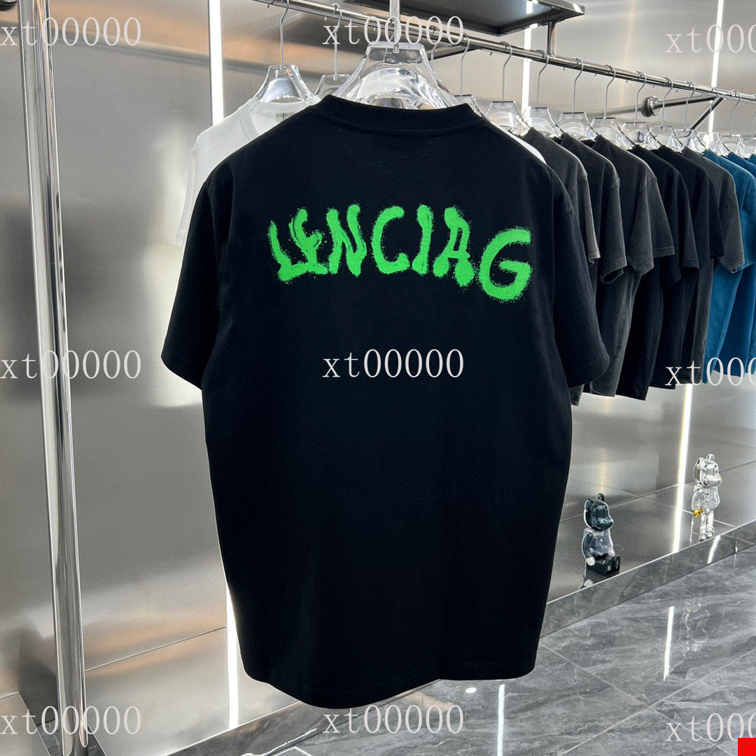 

22SS Designer Letter Printed T Shirts Tee Sweatshirt Fashion High Street Short Sleeves Summer Casual T-Shirt Breathable Men Women Crew Neck Tees Dresses for Wome x063, Black