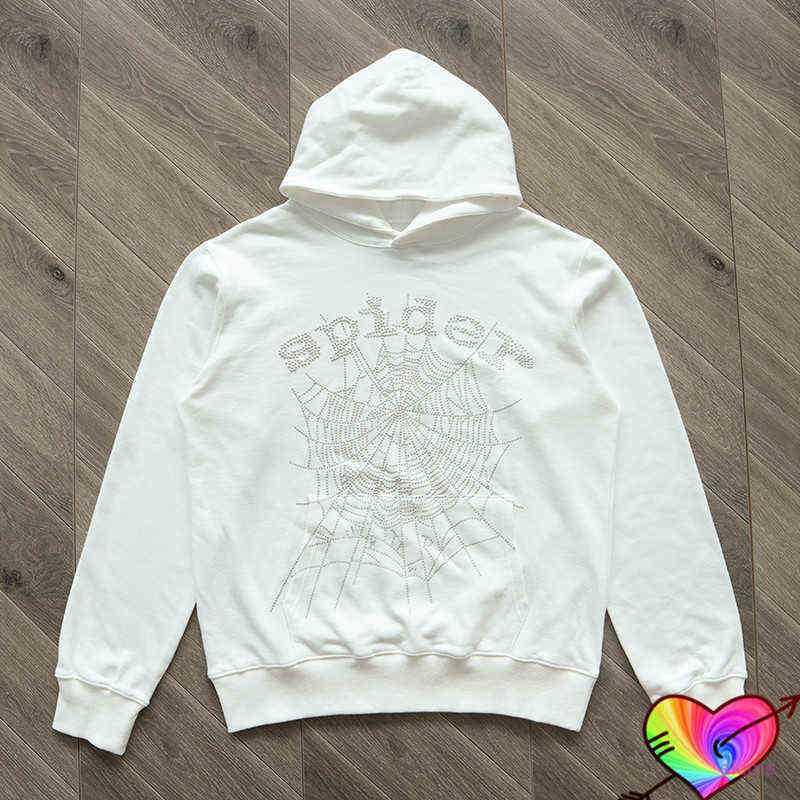 

White Young Thug Spider Hoodie Men Women 3D Web Foam Print Sp5der Music Album Loose Hooded 555555 Sweatshirts T220726