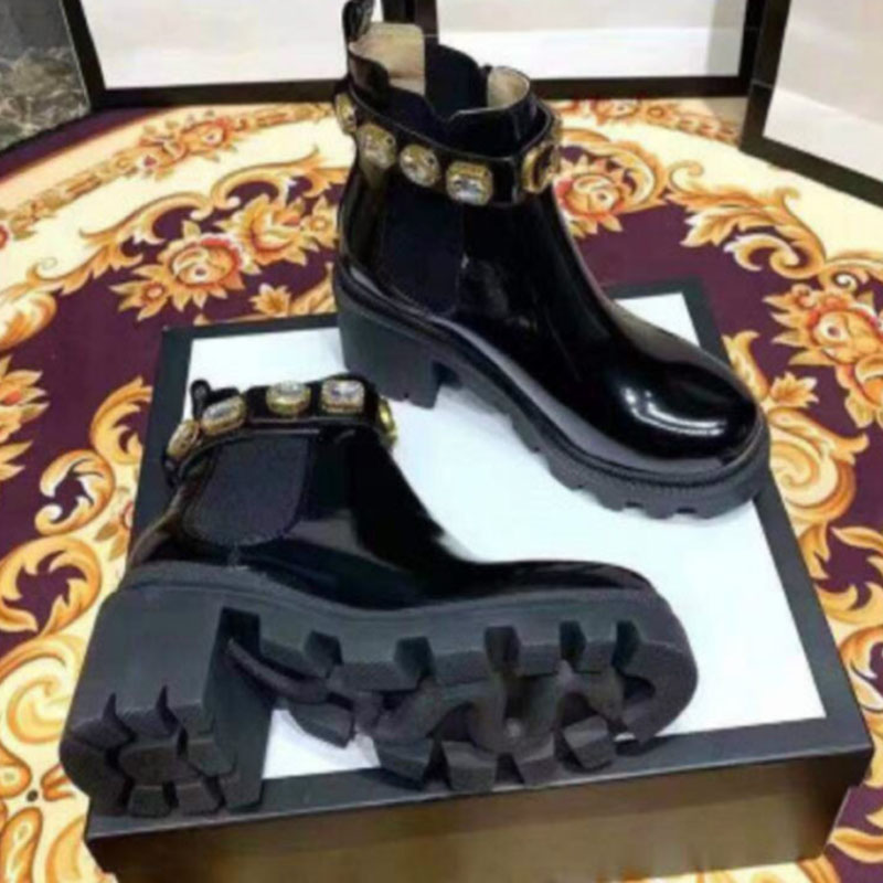 

Black Women's Luxury Ankle Boots Women Chelsea Chunky Low Heel Boots Female Platform Shoes Ladies Spring New G Brand Booties