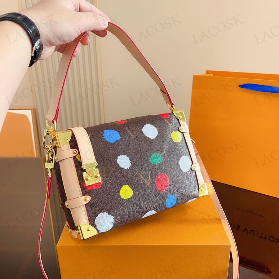 

2023 New Designer Bags Side Trunk Handbags Womens Soft Leather Shoulder Bags Fashion Crossbody Tops Quality Trend with Box, Brown1