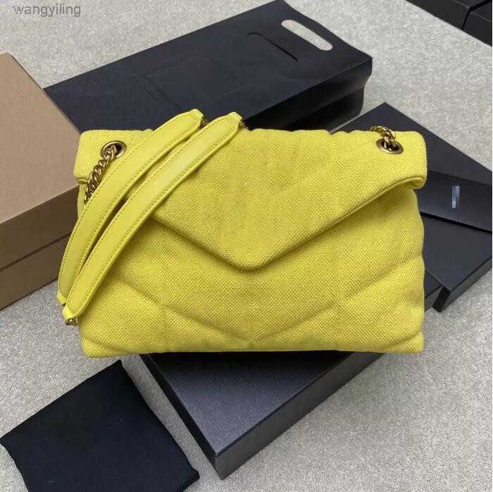

Canvas Luxury Yellow Women Loulou Puffer Shoulder Crossbody Bag Designer Quality Clutch Envelope Messenger Classic Wallets Lady, 1 black gold