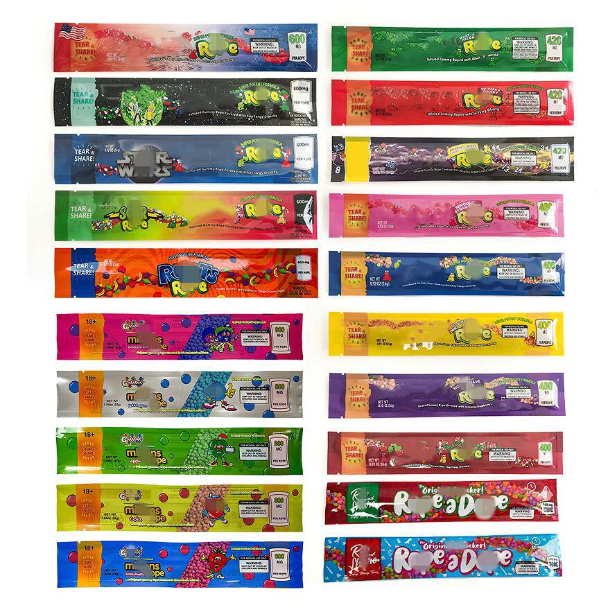 

800mg 600mg 500mg 400mg Mylar Bag Package Pack Candy Gummies Packing Bags