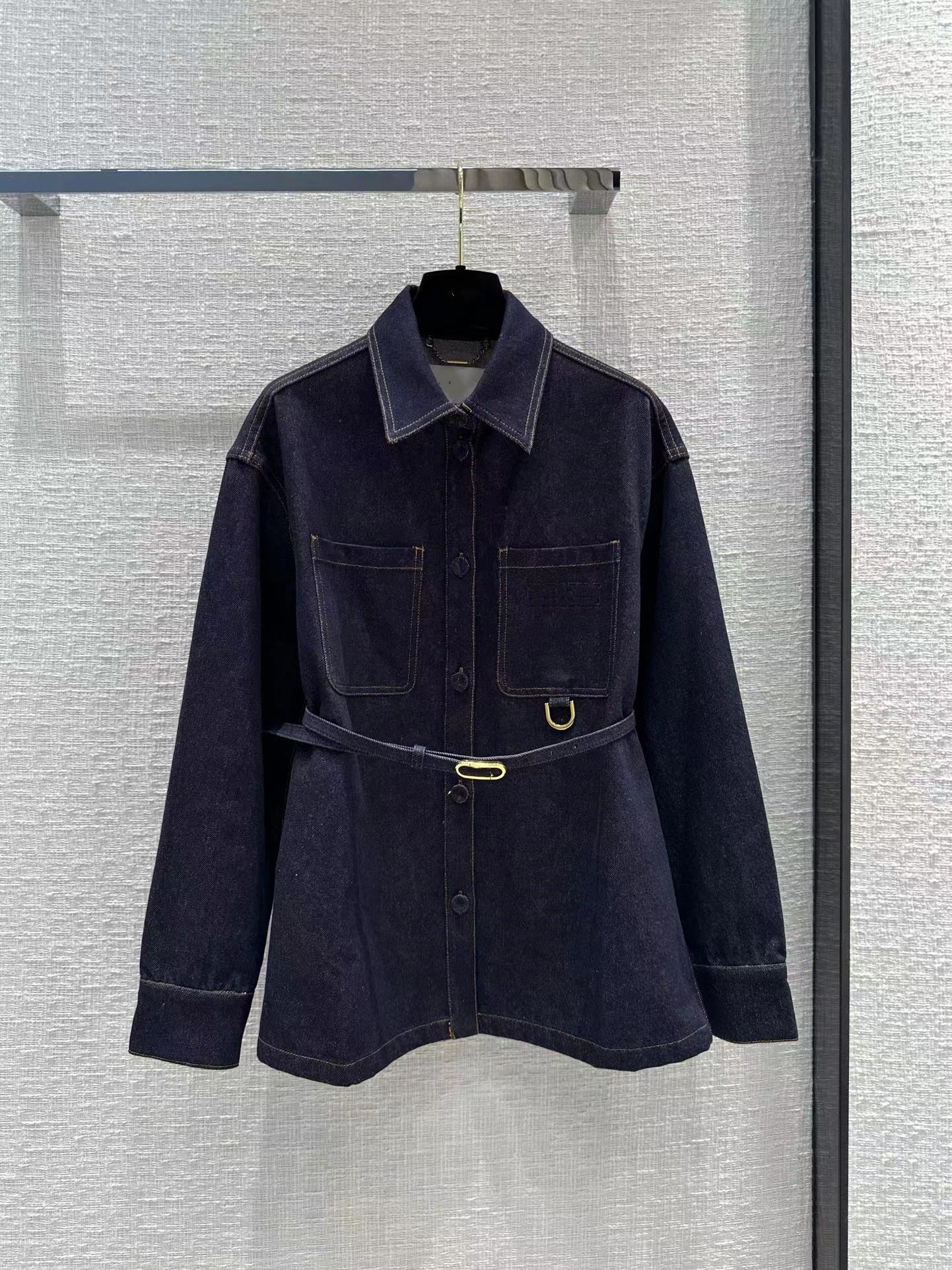 

Milan Runway Jackets 2023 New Spring Summer Women' Coats Lapel Neck Long Sleeve Designer Brand Same Style Outerwear 0202-16, Blue