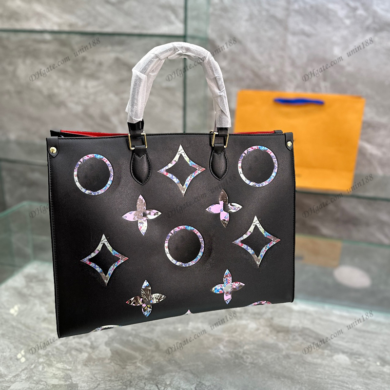 

23 Luxurys Designers Women Upscale Totes onthego Shopping Bags Game On Handbag Shouder Crossbody Bag Genuine Leather Ladies Pouch Purse Travel Outdoors Bag, Black