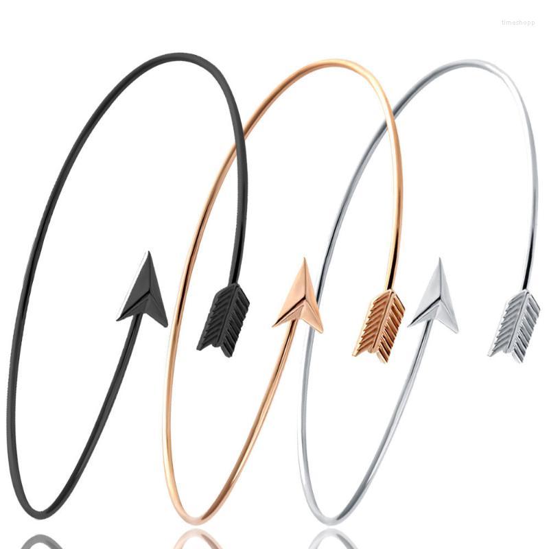 

Bangle Bangles OPPOHERE Charm Arrow Bracelets For Women Girl Simple Fashion Style Alloy Open Gold Silver Pulseira One Direction Wrap