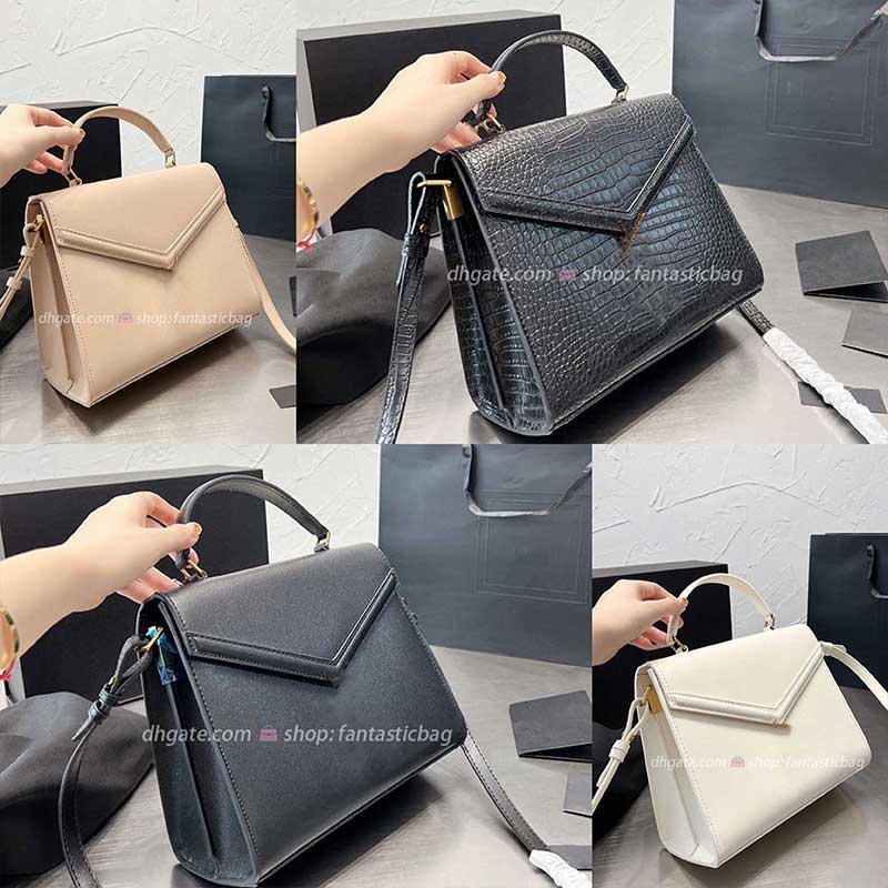

Y-shaped Cassandra bag Square Handbag Clutch Envelope Satchel shoulder bags women Luxury cross body Fashion Designer tote Luxury genuine leather, Black crocodile