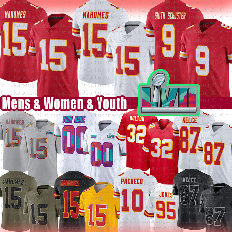 

Patrick Mahomes Football Jersey JuJu Smith-Schuster Travis Kelce Nick Bolton Isiah Pacheco Chris Jones Kansases City Clyde Edwards-Helaire Chiefes Derrick Thomas, Women size s-xxl(qz)