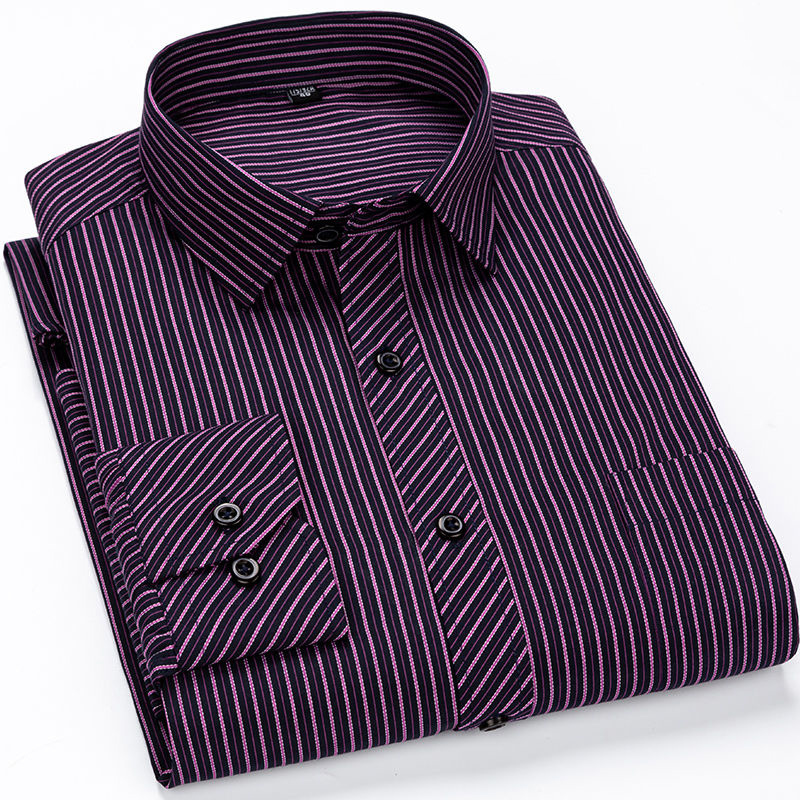 

Mens Casual Shirts Oversized 9XL 8XL 48 47 Long Sleeved Shirt Business Classic Plaid Striped Slim Fit Button Male Social Dress 230202, Pure white