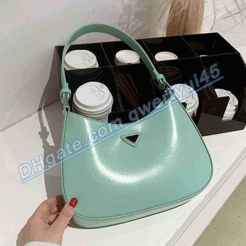 

qwertyui45 Shoulder Bags Solid Color Smooth PU Leather Shoulder Tote Bags For Women 2022 Women's Designer Luxury Hasp Handbag Female Travel Armpit Bag 020223H, Style 3 blue