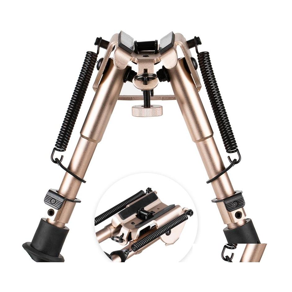 

Scope Mounts Accessories Gold 69 Harris Style Tactical Bipod 5 Levels Adjustable Spring Loaded Legs For Hunting Drop Delivery Spor Dhfwh