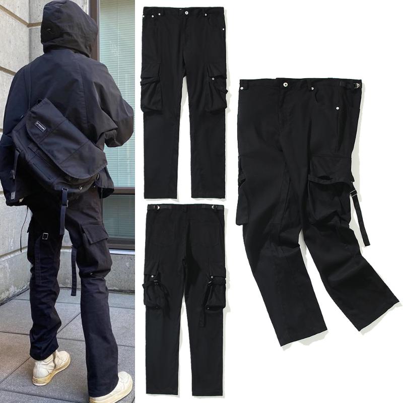 

Men's Pants WEST High Street Tide VUJADE Multi-Pocket Work Women's Functional Trend Hip Hop Casual TrousersMen's, Black