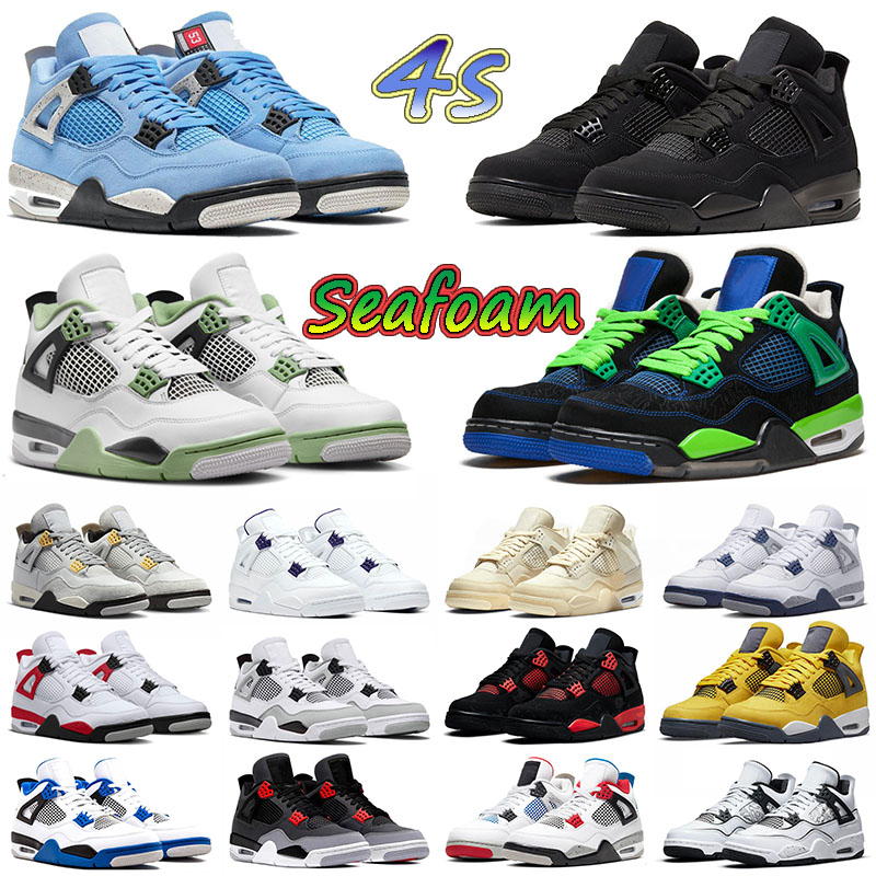 

Jumpman 4 4s Mens Basketball Shoes Seafoam Military Black Cat Photon Dust Red Thunder University Blue Violet Ore Sail Neon Men Women Trainers Outdoor Sports Sneakers, 40-47 taupe haze
