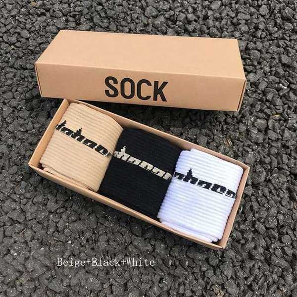 

Mens Socks Season 6 Skateboard Fashion Letter Printed Sports Sockings Hip Hop 3 9FD2, Grey+black+beige