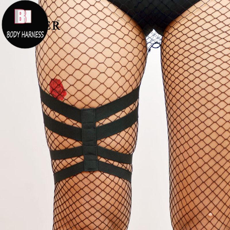 

Garters Women Sexy Punk Goth Harajuku Garter Belt Harness Wedding Leg Bridal Bondage Stockings Body Fetish Wear, Black