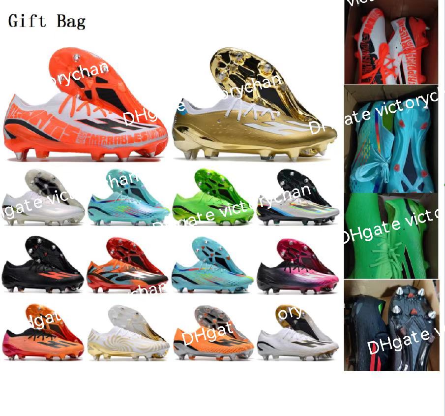 

Gift Bag Quality Football Boots X Speedportal.1 SG Metal Spikes Soccer Cleats Mens Comfortable Trainers Soft Leather Messis Strong Football Shoes Size US6.5-11.5