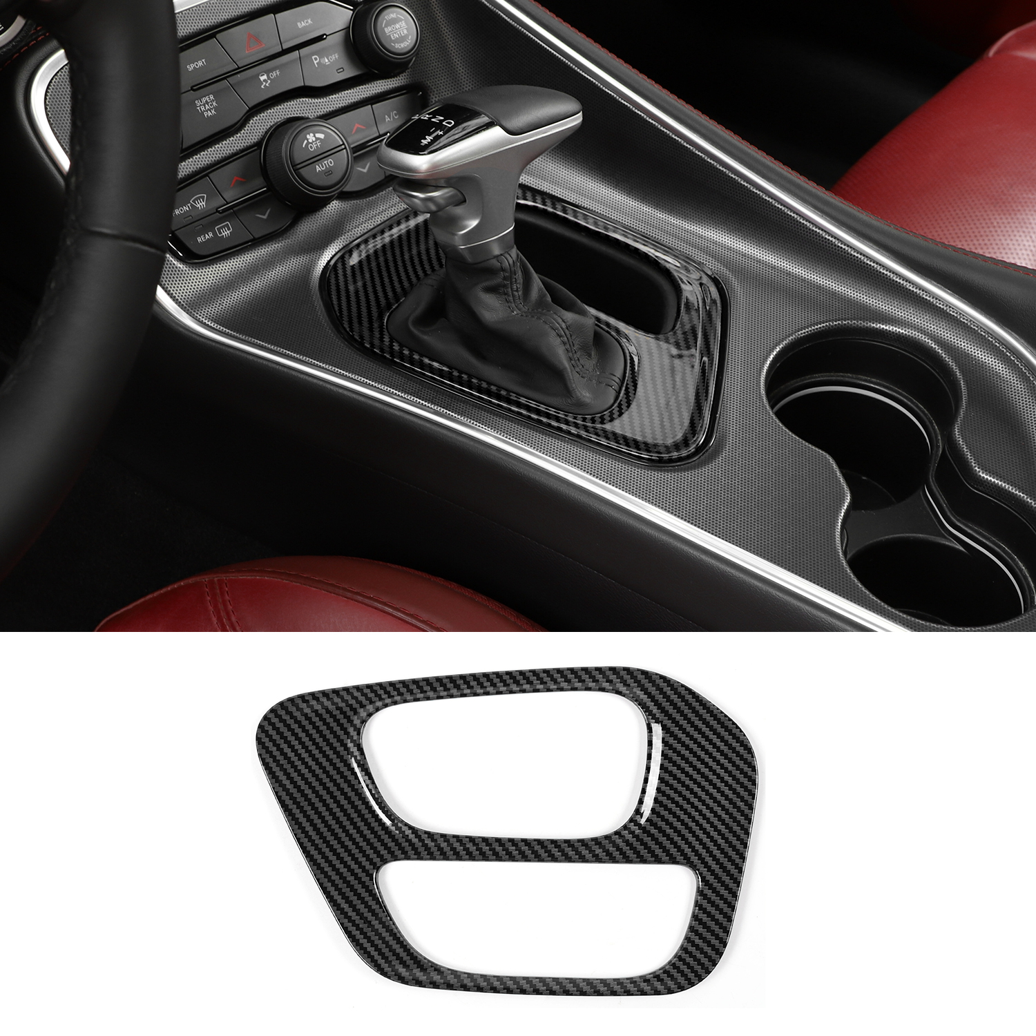

Automobile Gear Shift Box Panel Trim Cover for Dodge Challenger Car Interior Accessories