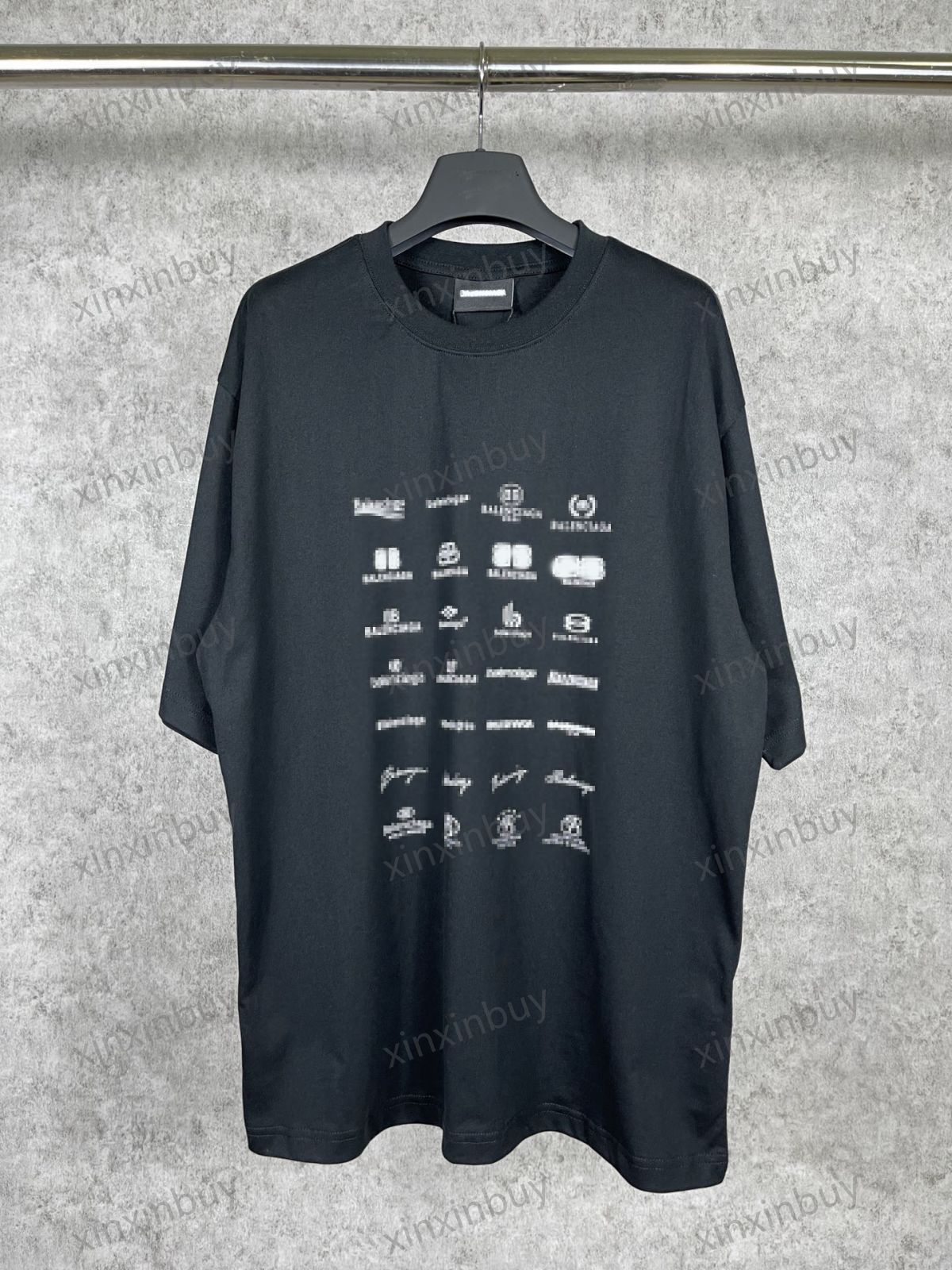 

xinxinbuy Men designer Tee t shirt 23ss paris Double graffiti letters print short sleeve cotton women black gray Apricot XS-L, 02