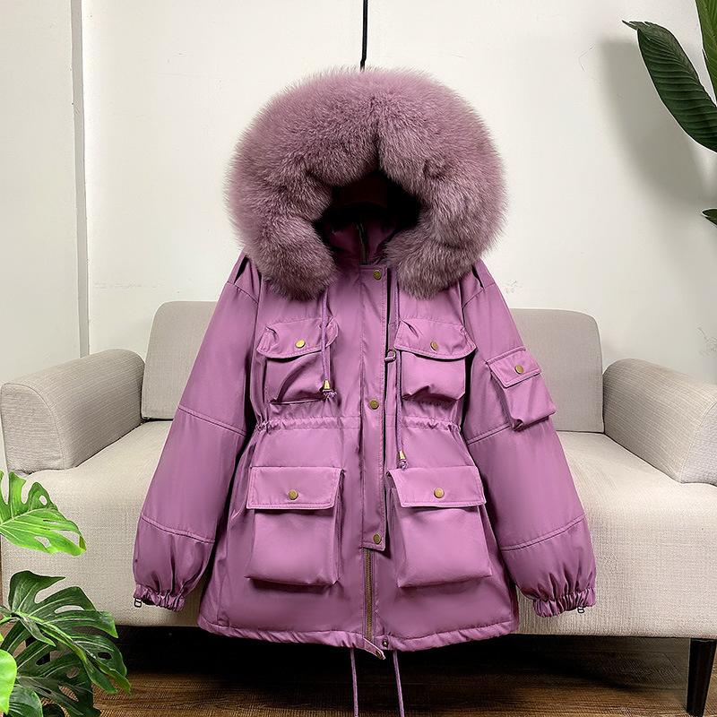 

Women' Down & Parkas Off Season Jacket Medium And Long Korean Work Clothes White Duck 2023 DongpinghuWomen, Black