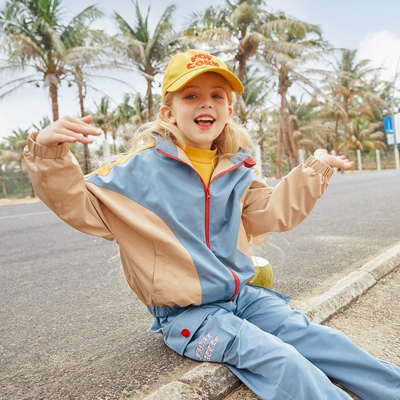 

Clothing Sets 2 Piece Sport Outfits Suit For5 - 14 Years Girls Long Sleeve Zipper Coats Elastic Waist Pants Set Children Kids Casual, Blue