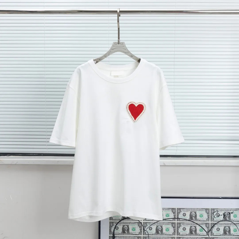 

Men's T-Shirts Designer Brand Summer 100% Cotton Fashion T-shirt Men's and Women's Leisure Basic T-shirt Men's Shirt Breathable and Pill-free, White red