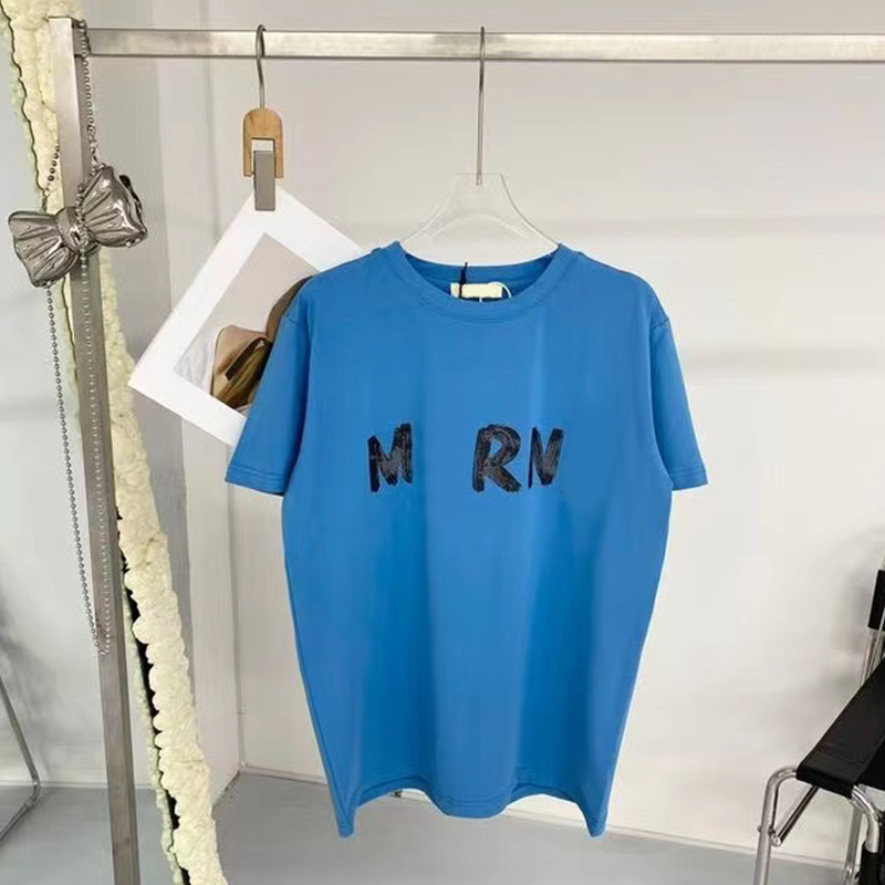 

Ess T Shirts Clothing Mens T-shirts High Version Marn Mani Round Neck Loose and Versatile Letter Printed Short Sleeve T-shirt Summer Unisex Tricolor, Purple