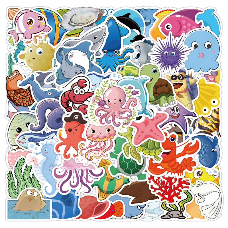 

50 PCS Water Bottle Stickers for Kids Girls Teens Vinyl Vsco Waterproof Cute Aesthetic Stickers G-6312, Multi colors
