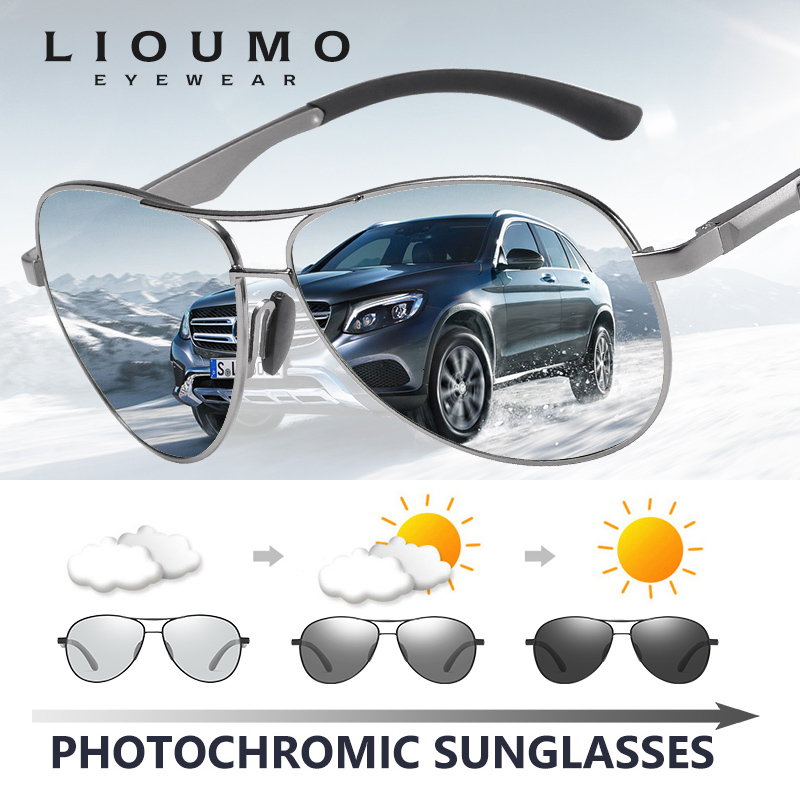 

Sunglasses Classic Brand Design Pilot Pochromic Men Polarized Safety Driving Sun Glasses Women AntiGlare gafas de sol hombre 230202