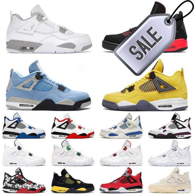 

2022 Jumpman 4 Retro Basketball Shoes Bred 4s UNC Black Cat Red Thunder Royalty University Blue White Oreo UNC Purple Metallic mocha Men K2NK, 11