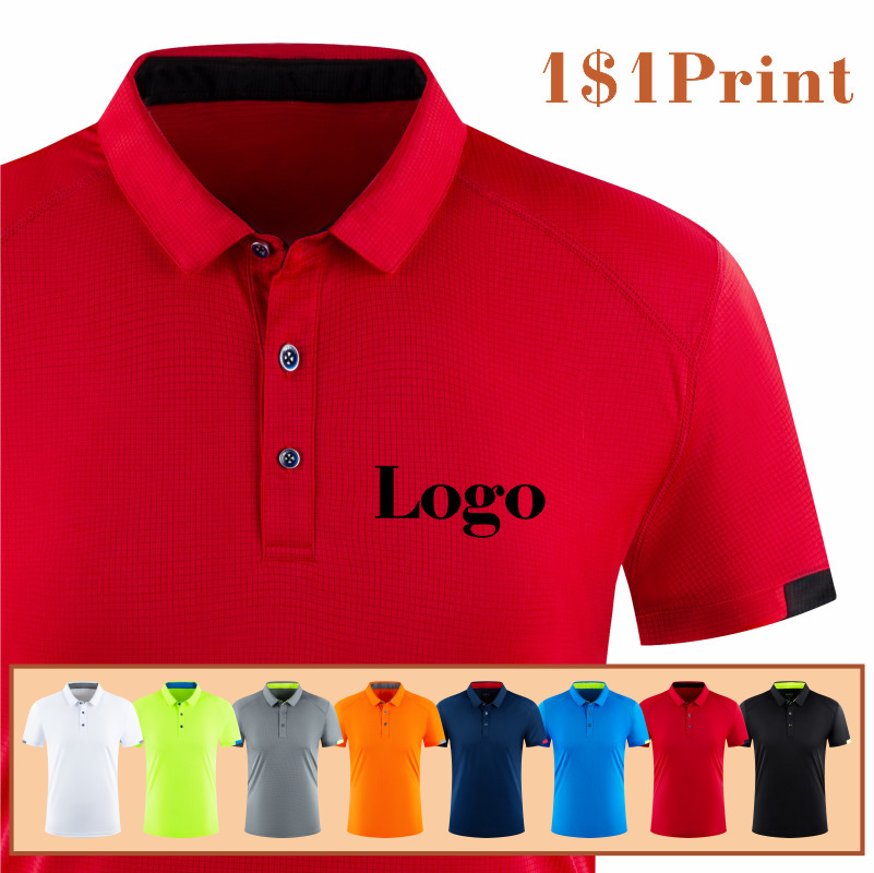

Men's Polos Quickdrying Sports Polo Shirt Custom Design Company Brand Print Embroidery Breathable Lapel Short Sleeve Tops S4XL 230202, Navy blue