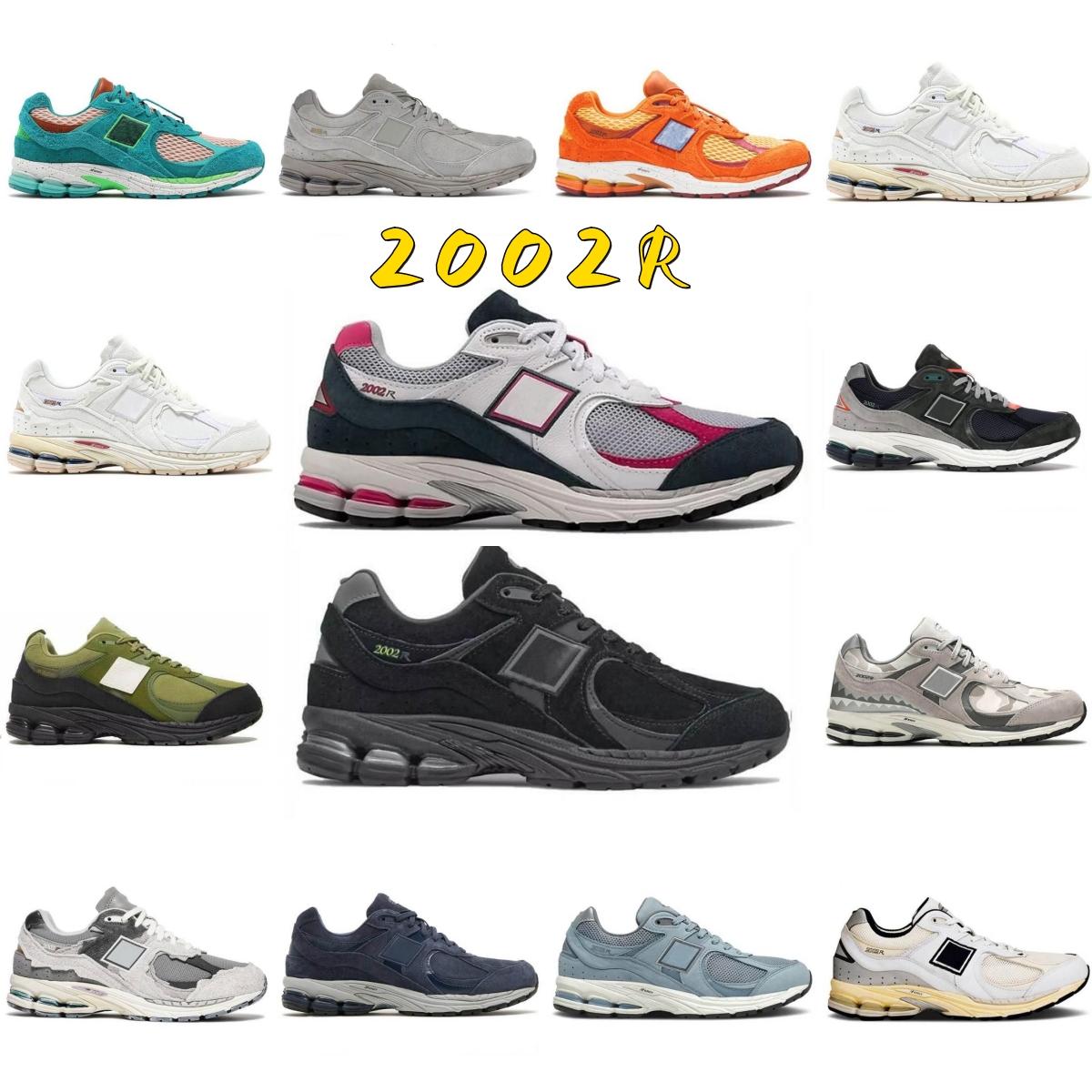 

Fashion casual Shoes 2002R Men Women running shoes Protection Pack Pink White Lagoon Natural Phantom Rain Cloud Light Arctic Grey Purple Sea Salt Sneakers Traines