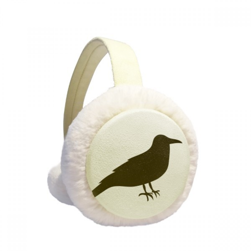 

Berets Black Crow Cute Animal Portrayal Winter Ear Warmer Cable Knit Furry Fleece Earmuff OutdoorBerets, Multi
